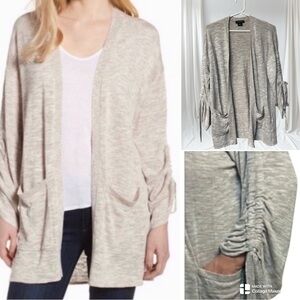 Nordstrom Trouvé linen blend open cardigan